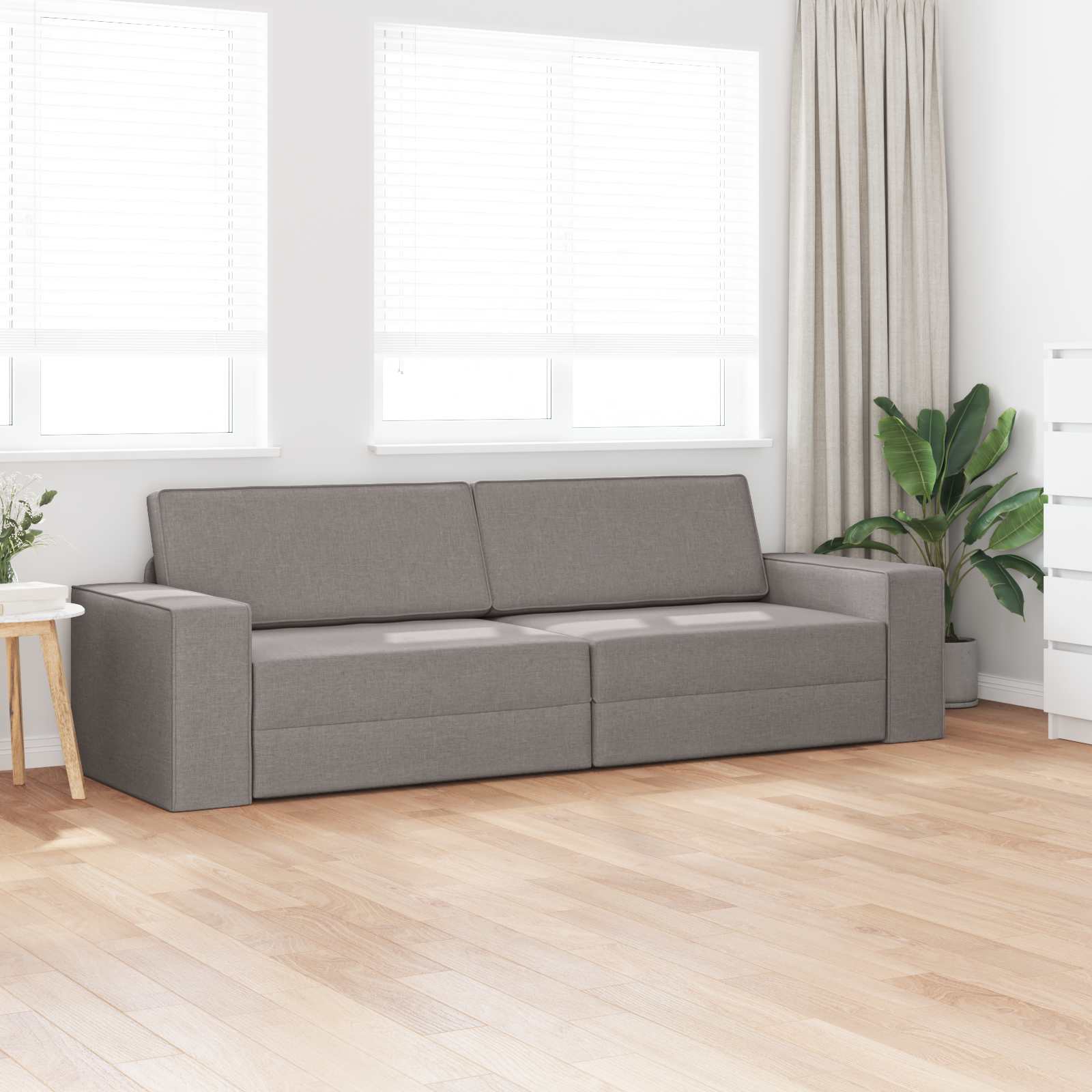 Krevet na razvlačenje Sivo-smeđa 245 x 78 x 77 cm tkanina