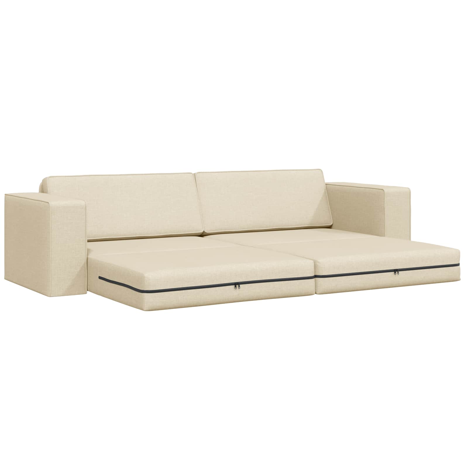 Krevet na razvlačenje Krema 245 x 78 x 77 cm tkanina