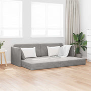 Podni kauč na razvlačenje Svijetlo siva 213 x 70 x 77 cm Baršun