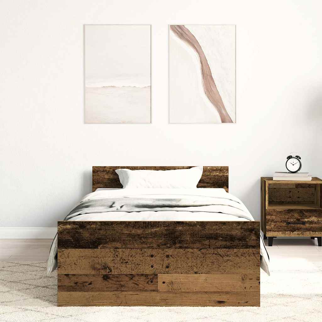 Okvir kreveta bez madraca staro drvo 90x200 cm
