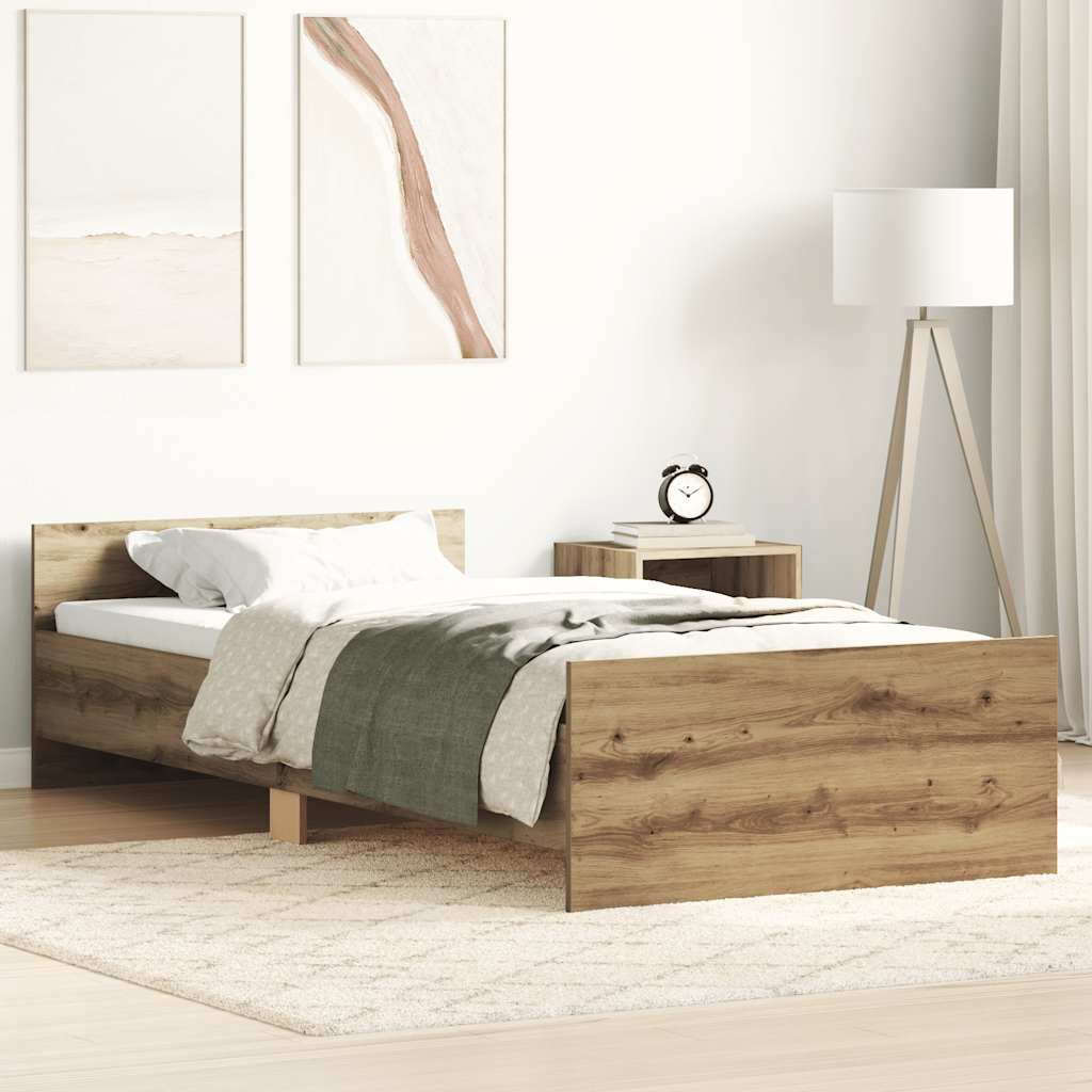 Okvir kreveta bez madraca boja hrasta artisan 90x200 cm