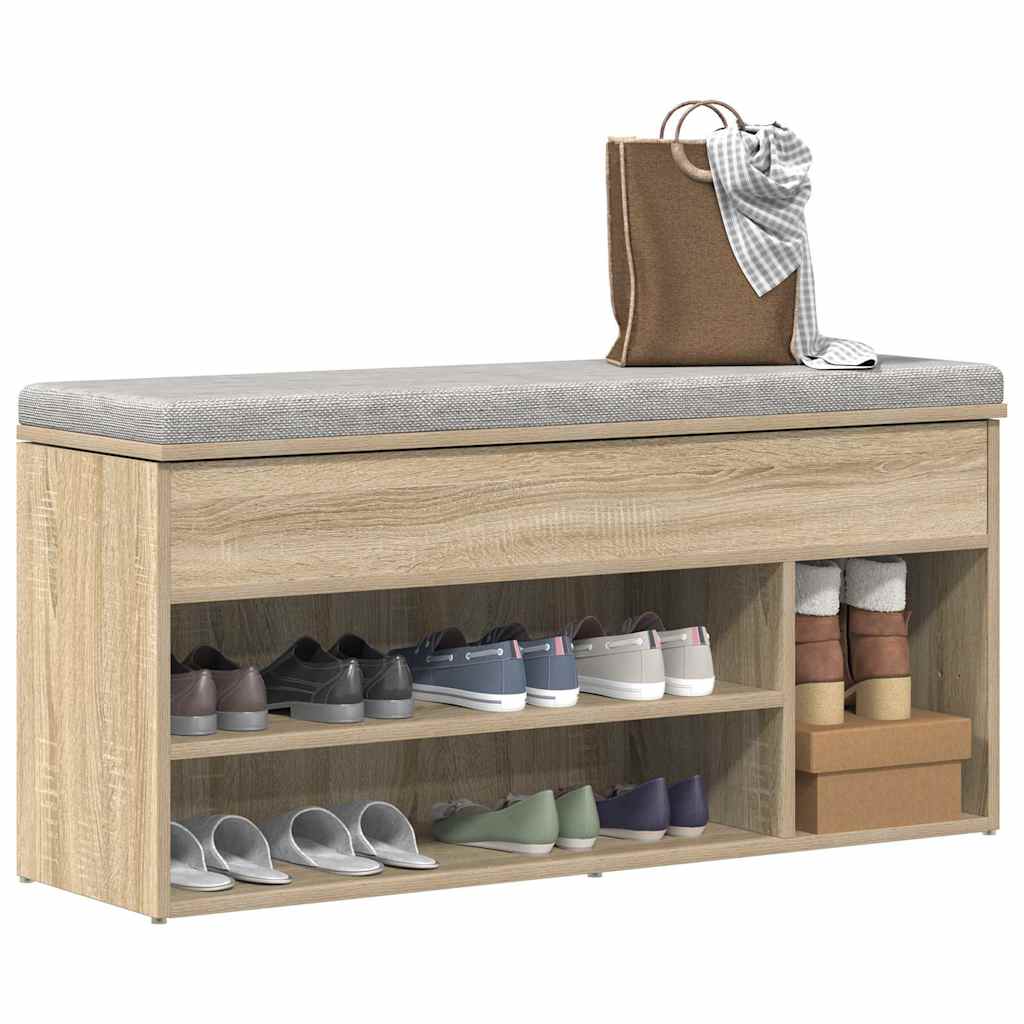 Klupa za cipele boja hrasta 102x30,5x45 cm konstruirano drvo