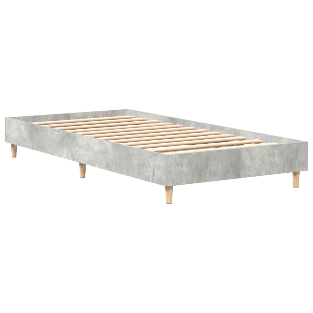 Okvir kreveta bez madraca beton siva 75x190cm konstruirano drvo