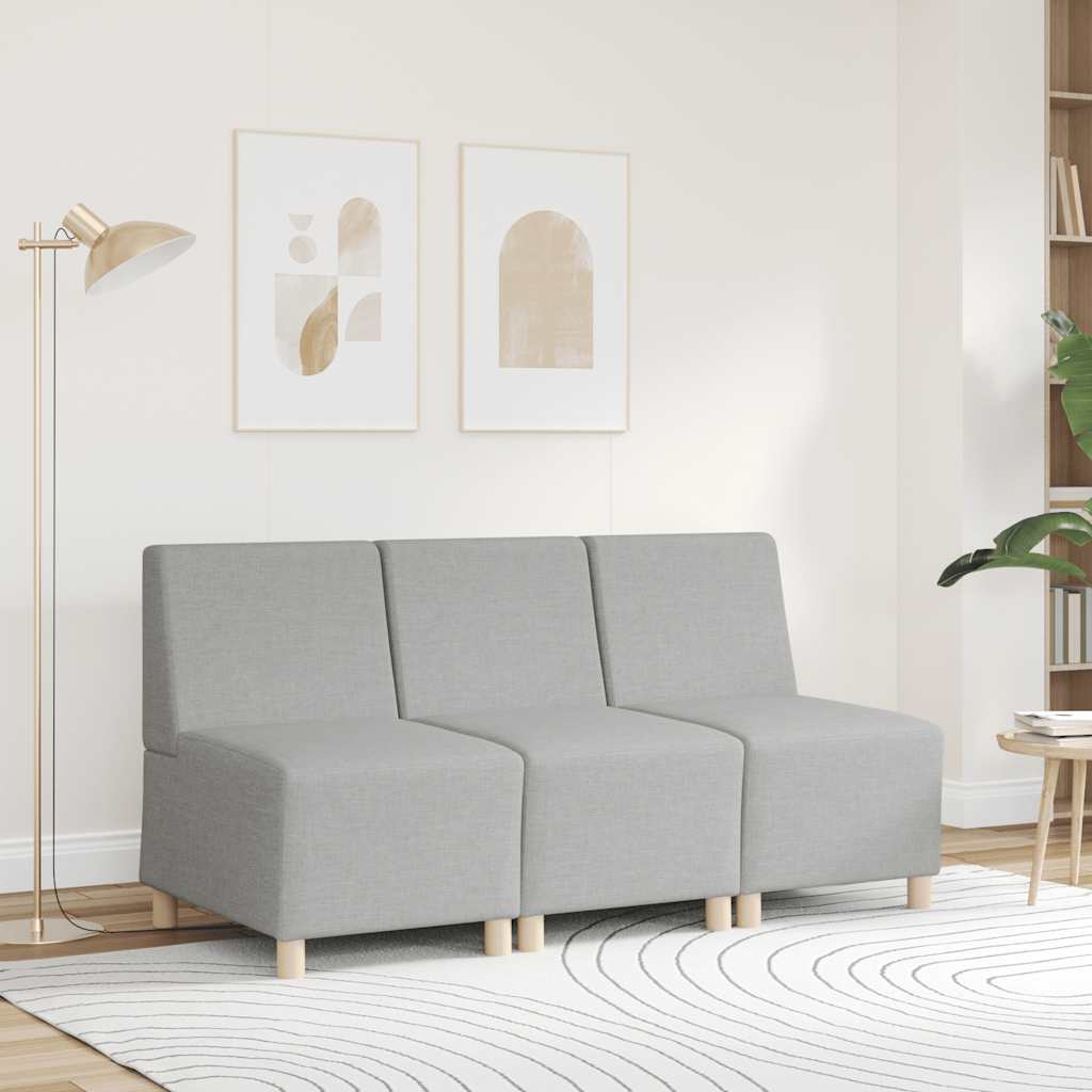 Modularna sofa bez naslona za ruke, siva, 55 cm, tkanina