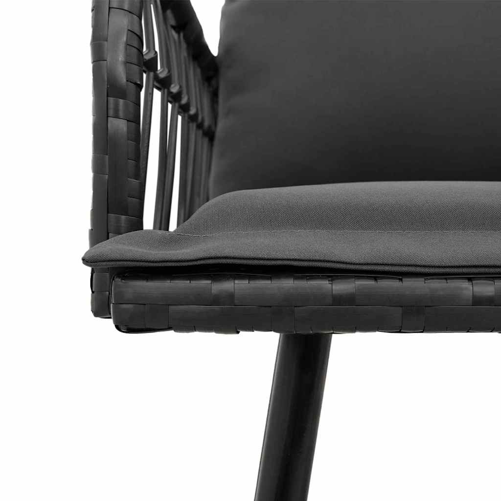 Sjedeća garnitura za vrt 2 pcs Crna poliratan