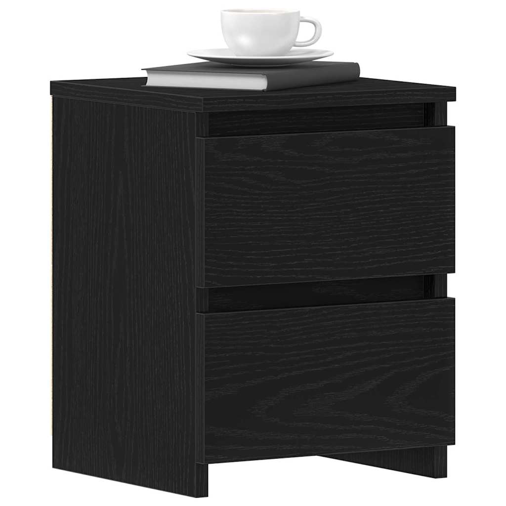 Noćni ormar 2 pcs Crni hrast 30 x 30 x 40 cm Konstruirano drvo