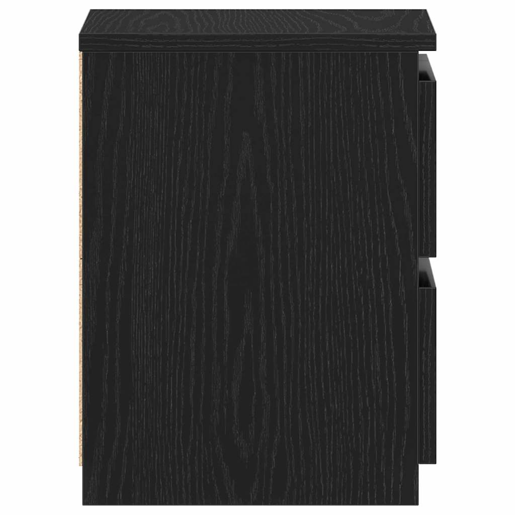Noćni ormar 2 pcs Crni hrast 30 x 30 x 40 cm Konstruirano drvo