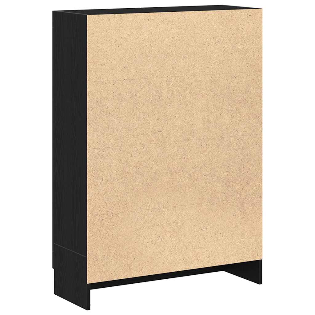 Ormar za knjige crni hrast 82,5x30,5x115 cm konstruirano drvo