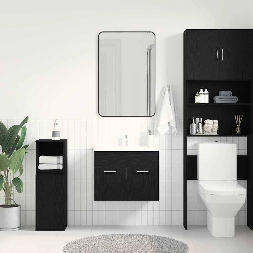 Ormarić za umivaonik u kupaonici crni hrast 60x38,5x46 cm inženjerski drvo