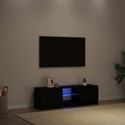 TV ormarić s LED svjetlima crni hrast 120x30x36 cm inženjerski drvo
