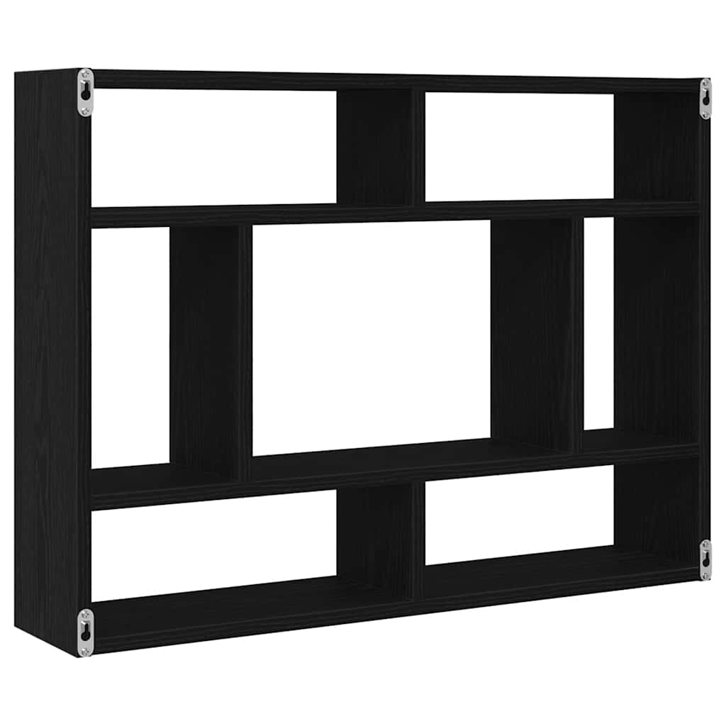 Zidna polica crni hrast 75x16x55 cm inženjerski drvo