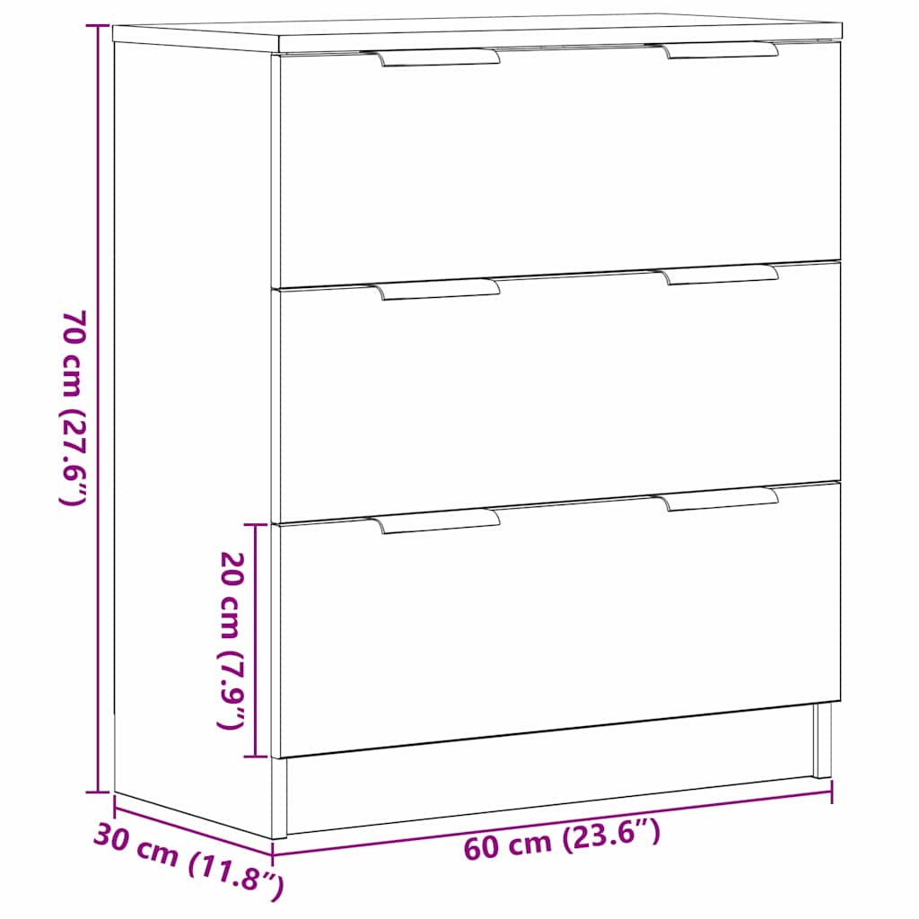 Kreveta s ladicama Crni hrast 60 x 30 x 70 cm Konstruirano drvo