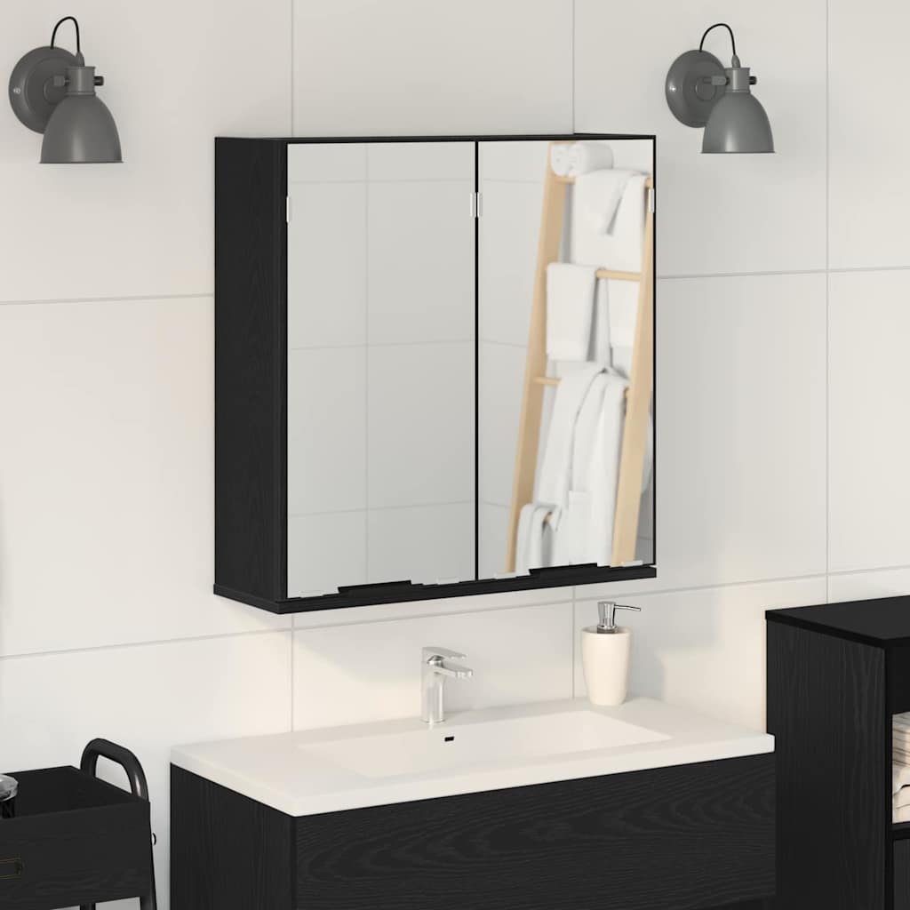 Ogledalo ormar Crni hrast 64 x 20 x 67 cm Konstruirano drvo