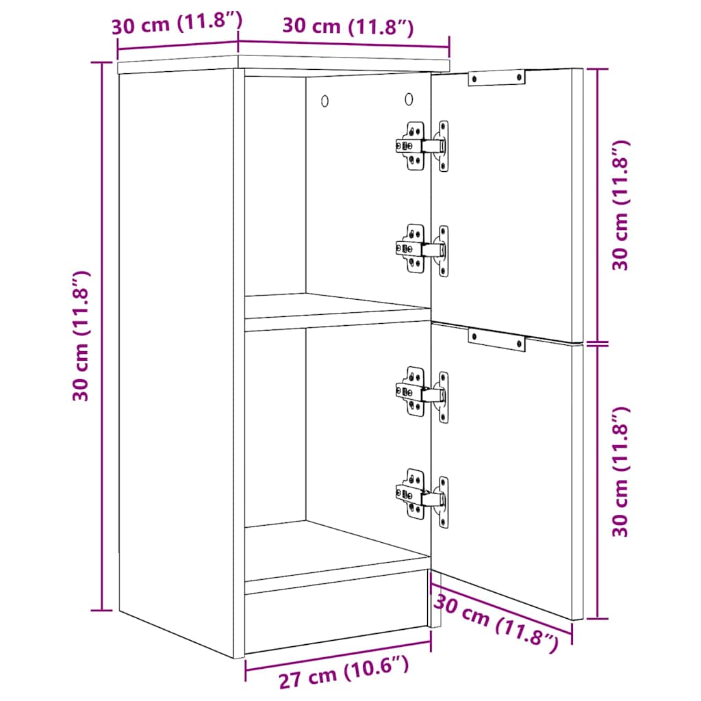 Kreveta Crni hrast 30 x 30 x 70 cm Konstruirano drvo