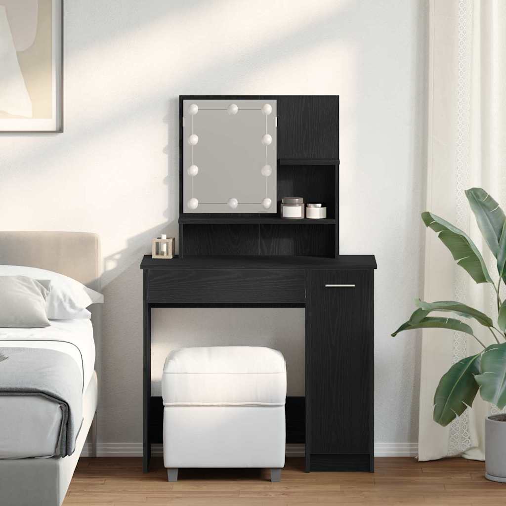 Toaletni stol Crni hrast 86,5 x 35 x 136 cm Konstruirano drvo