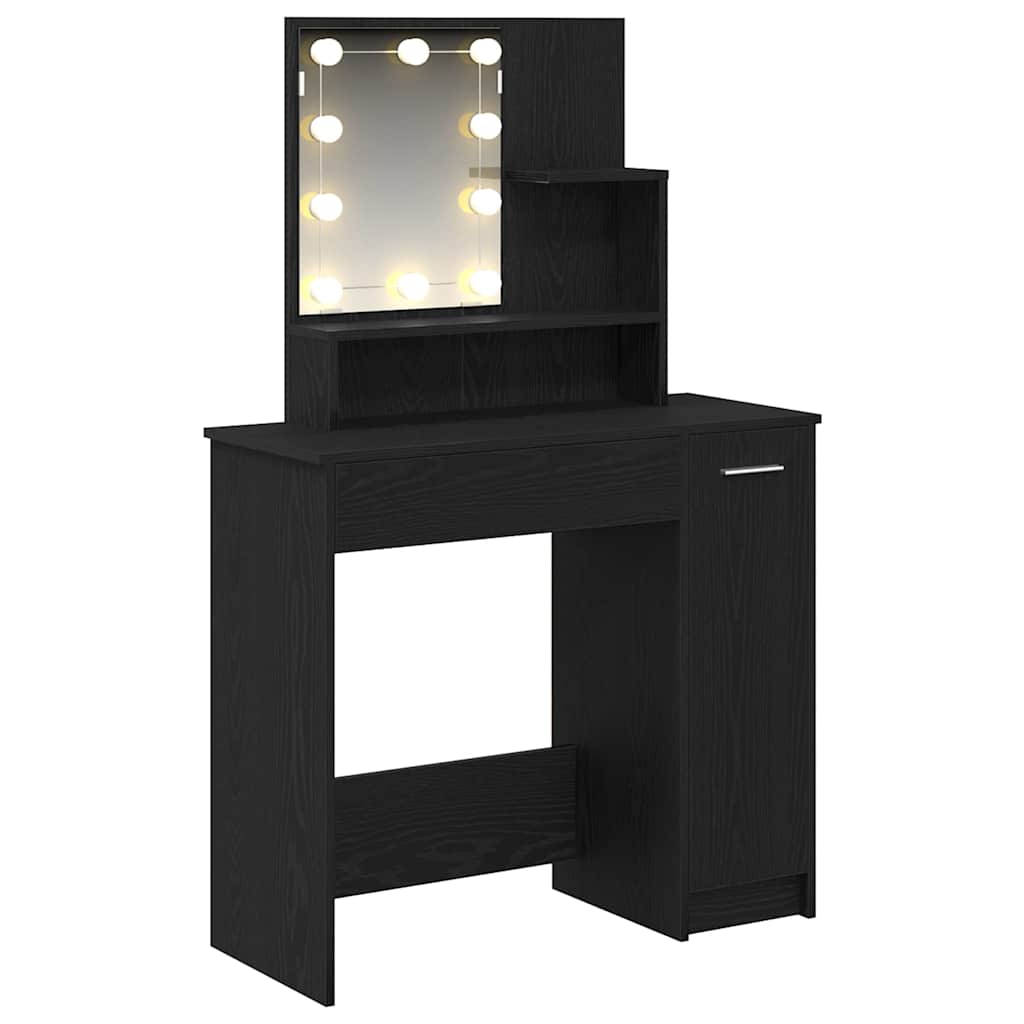 Toaletni stol Crni hrast 86,5 x 35 x 136 cm Konstruirano drvo