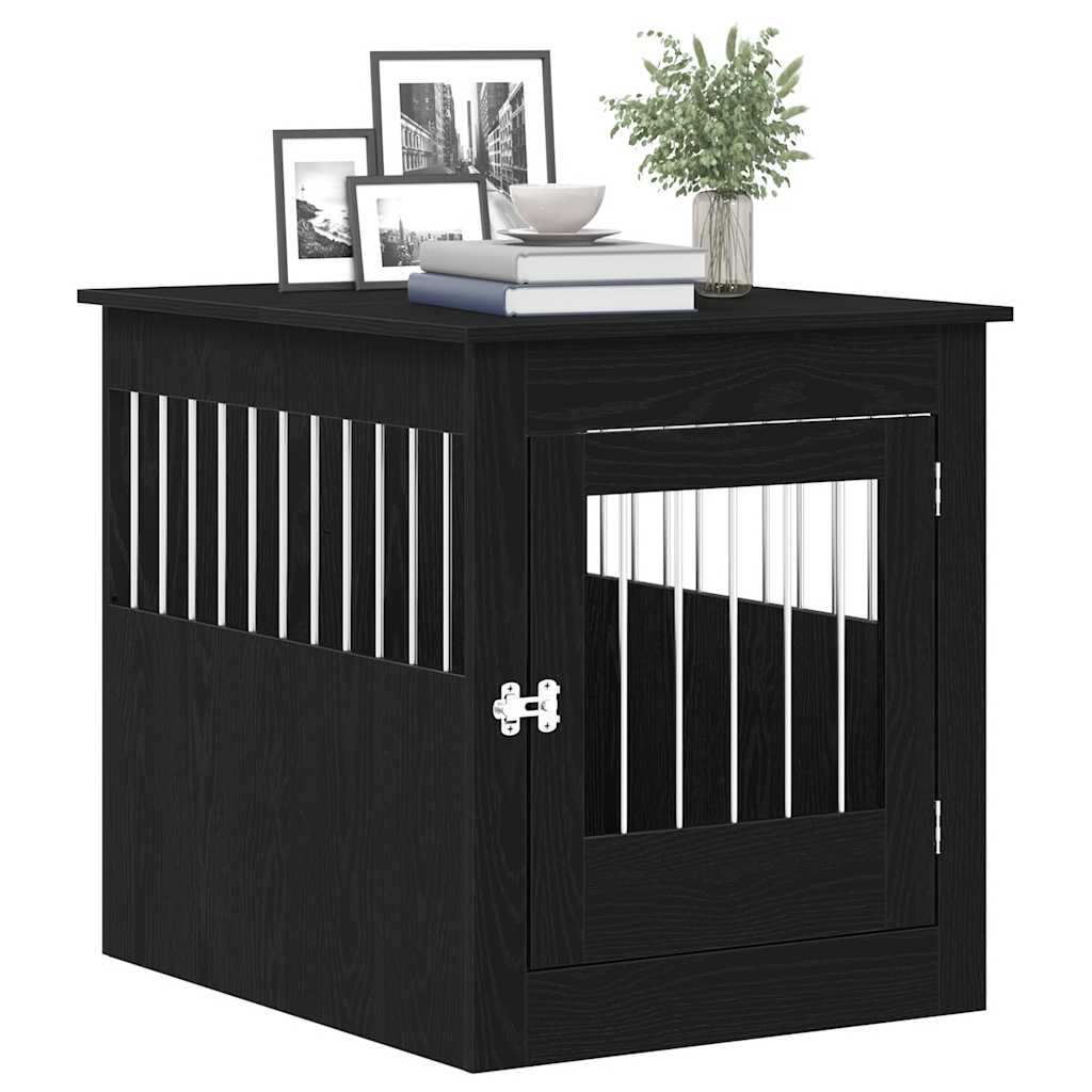 Namještaj za pseću kabinu crni hrast 64,5x80x71 cm inženjerski drvo