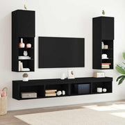 Set TV komoda Zidne 2 pcs Crni hrast 30,5 x 30 x 102 cm