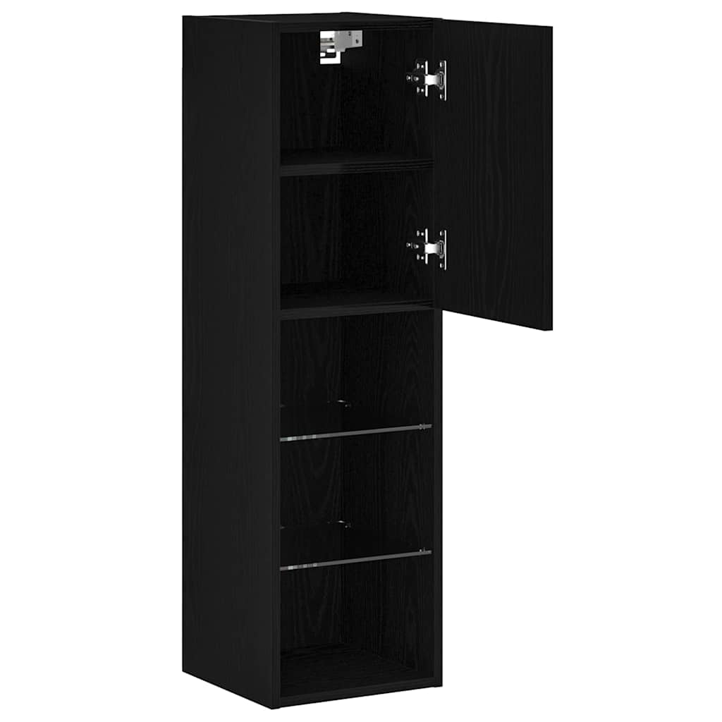 Set TV komoda Zidne 2 pcs Crni hrast 30,5 x 30 x 102 cm