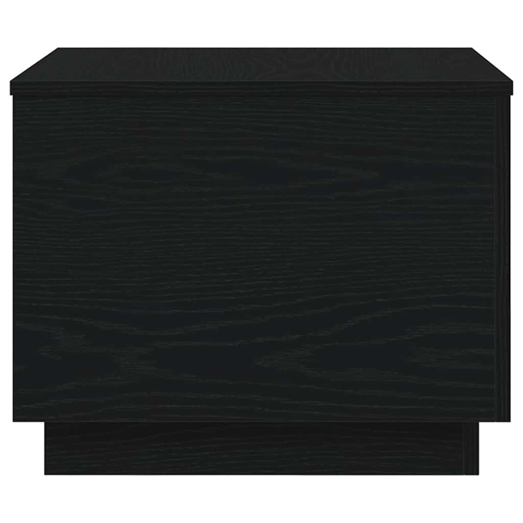 Klub stolić s LED svjetlima crni hrast 50x50x40 cm