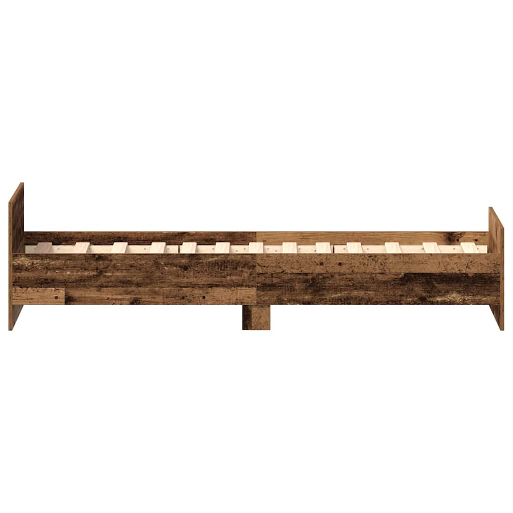Okvir kreveta bez madraca staro drvo 75x190 cm