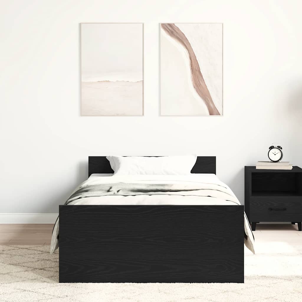 Okvir kreveta bez madraca Crni hrast 90x190 cm Inženirsko drvo