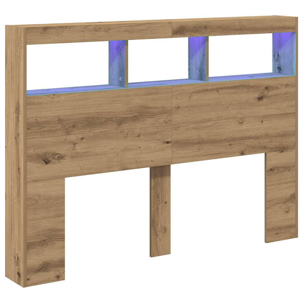Ormarić za uzglavlje LED boja artisan hrast 140x17x102 cm