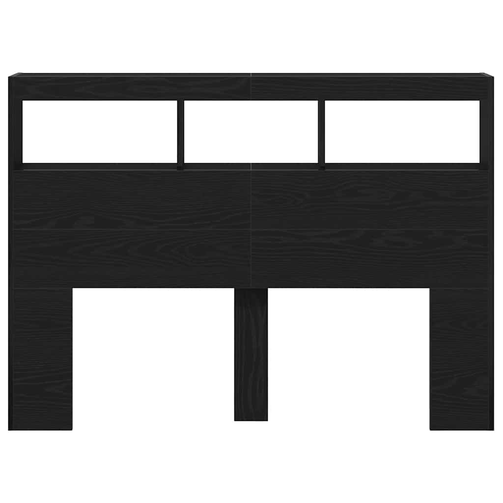 Ormarić za uzglavlje LED boja crni hrasta 140x17x102 cm