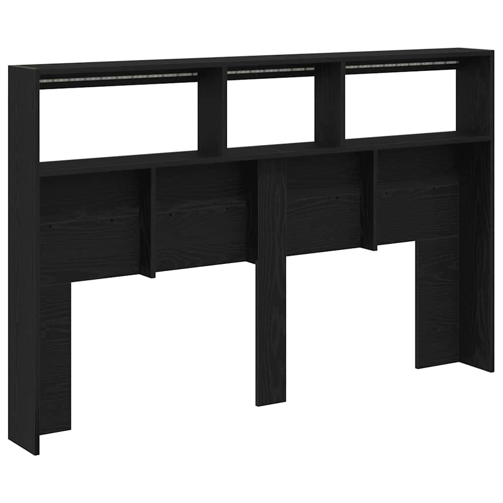 Ormarić za uzglavlje LED boja crni hrasta 160x17x102 cm