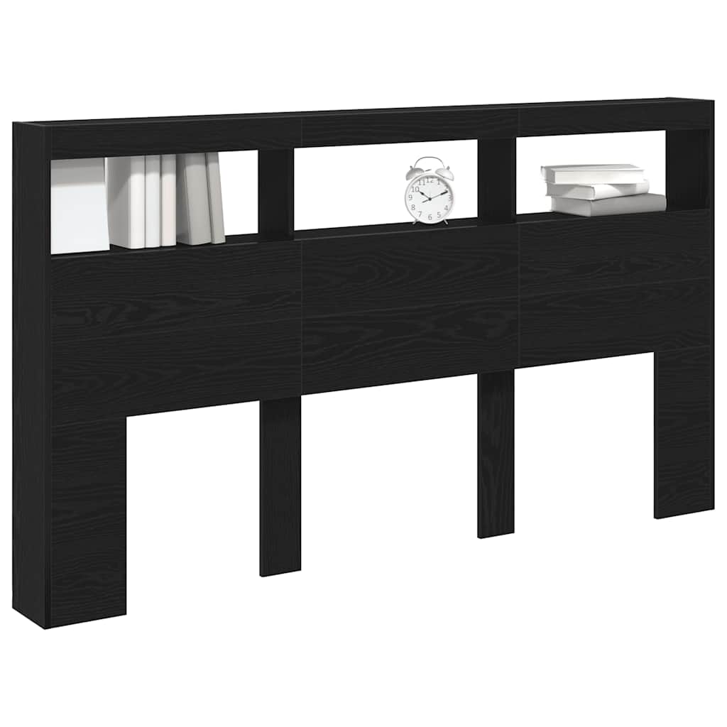 Ormarić za uzglavlje LED boja crni hrasta 180x17x102 cm