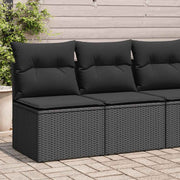 2-dijelni set vrtnih sofa s jastucima crni od poliratana bagrem