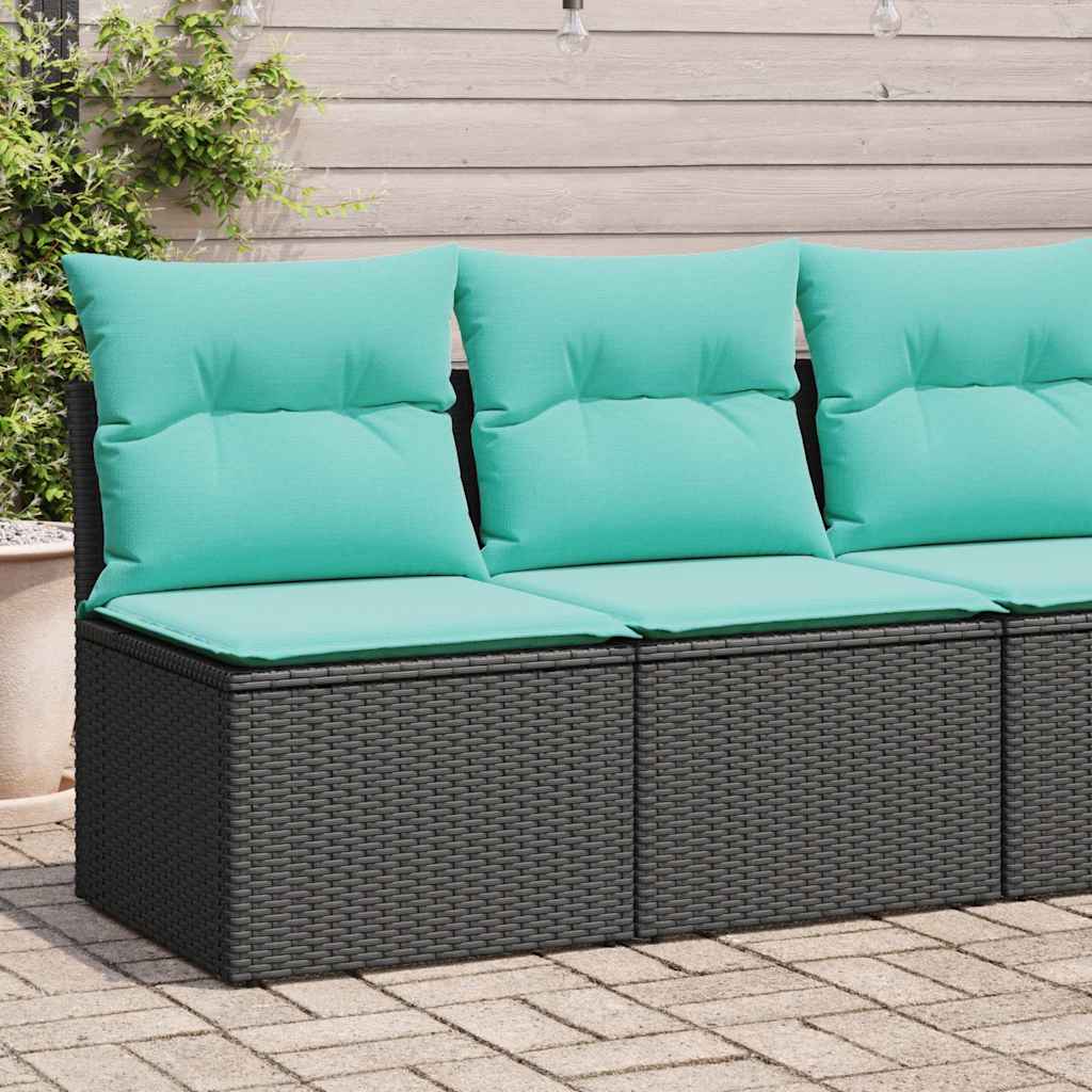 2-dijelni set vrtnih sofa s jastucima crni od poliratana bagrem