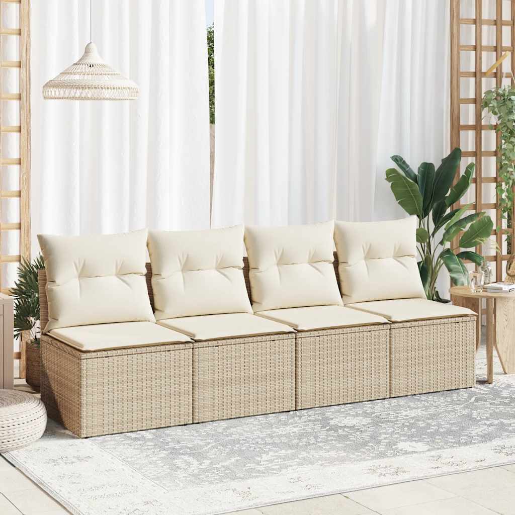 2-dijelni set vrtnih sofa s jastucima bež od poliratana bagrem