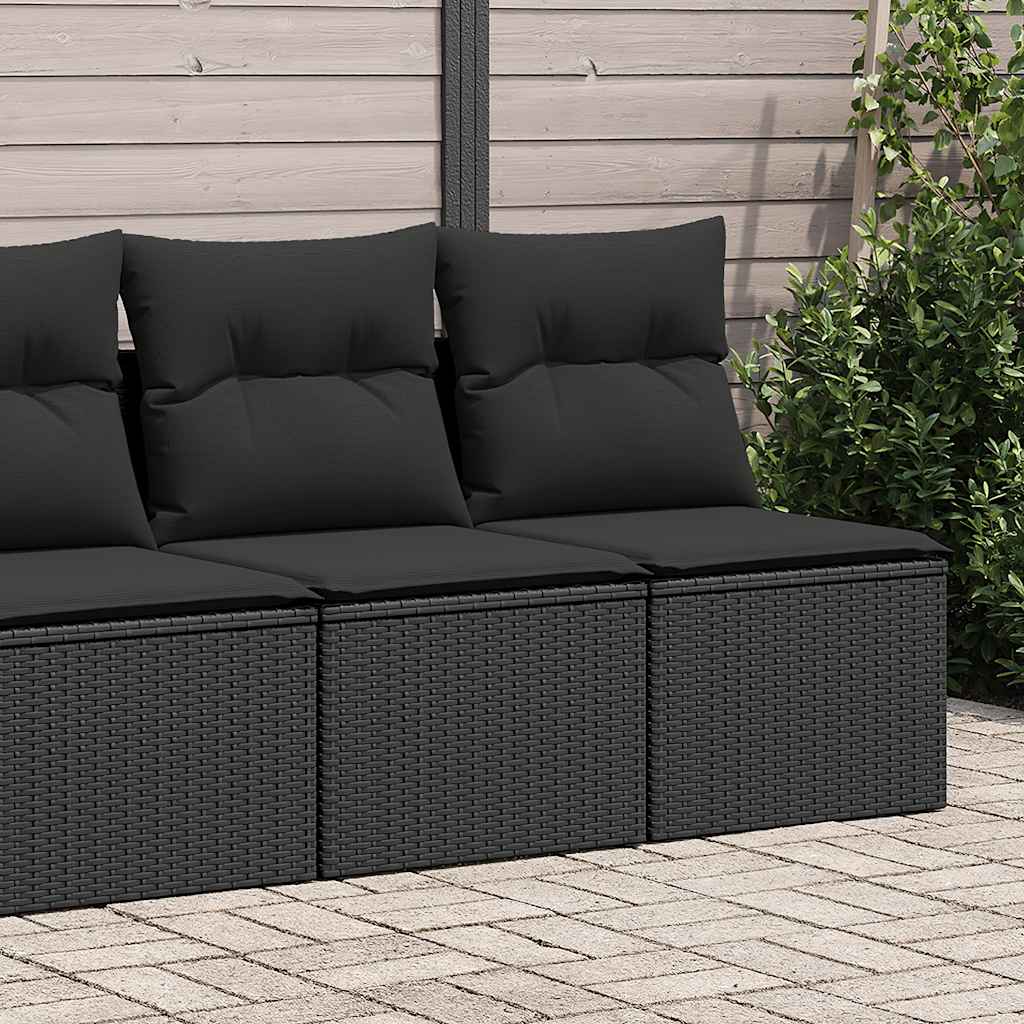 2-dijelni set vrtnih sofa s jastucima crni od poliratana bagrem