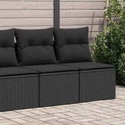 2-dijelni set vrtnih sofa s jastucima crni od poliratana bagrem