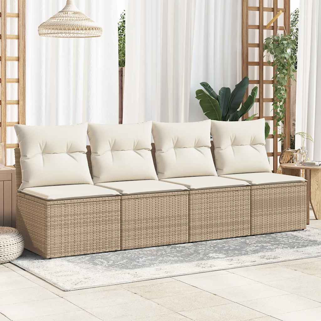 2-dijelni set vrtnih sofa s jastucima bež od poliratana bagrem