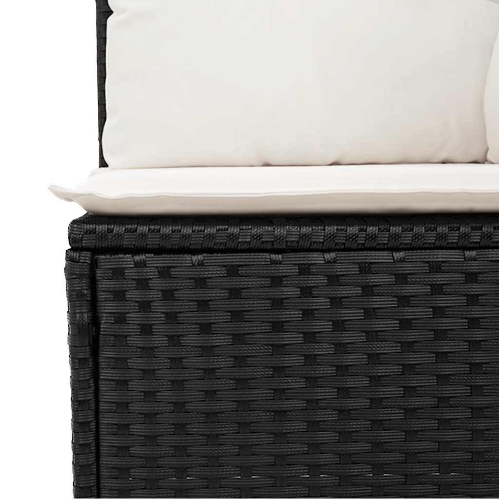 9-dijelni set vrtnih sofa s jastucima crni od poliratana