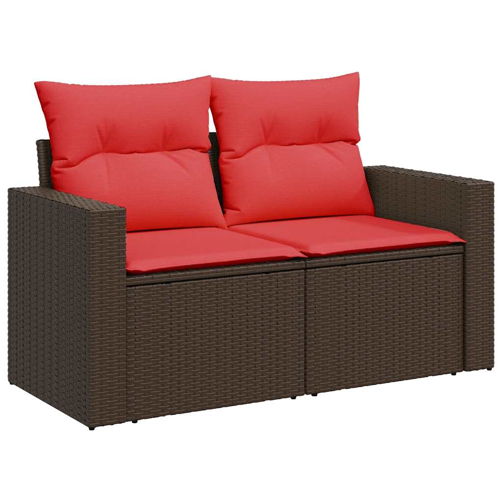 6-dijelni set vrtnih sofa od poliratana s jastucima smeđi