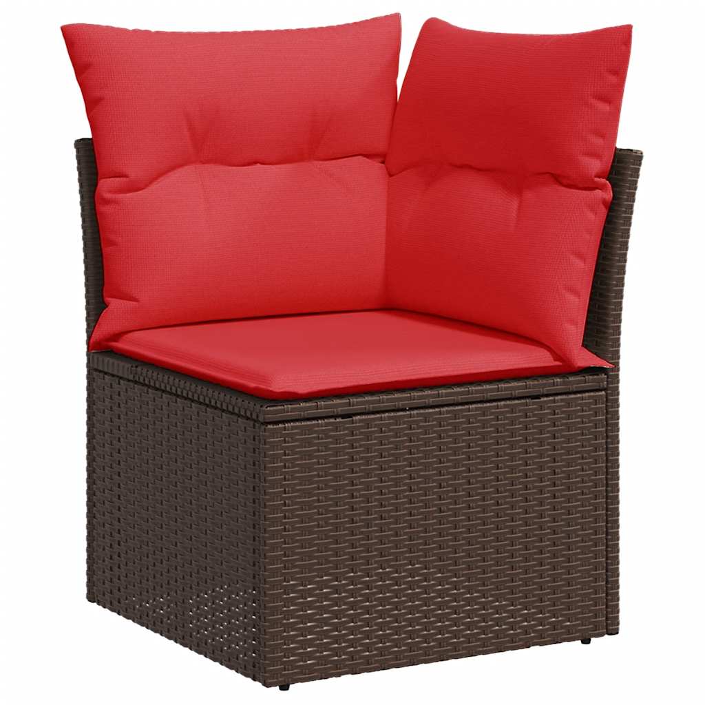 8-dijelni set vrtnih sofa s jastucima smeđi od poliratana