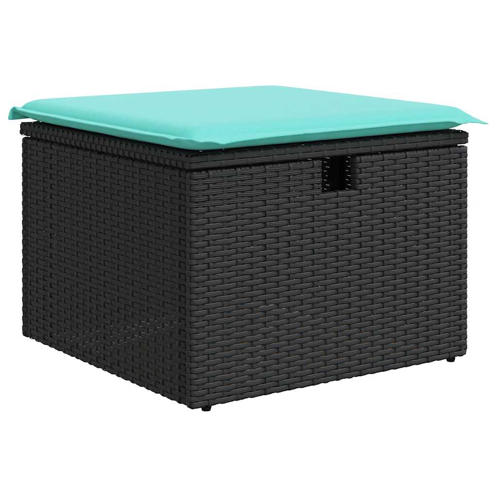 4-dijelni set vrtnih sofa od poliratana s jastucima crni