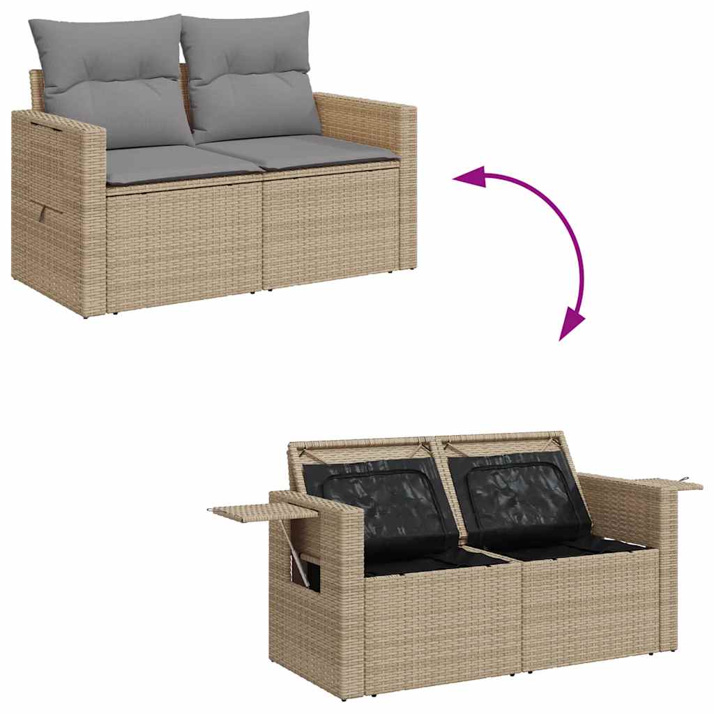 4-dijelni set vrtnih sofa s jastucima bež od poliratana