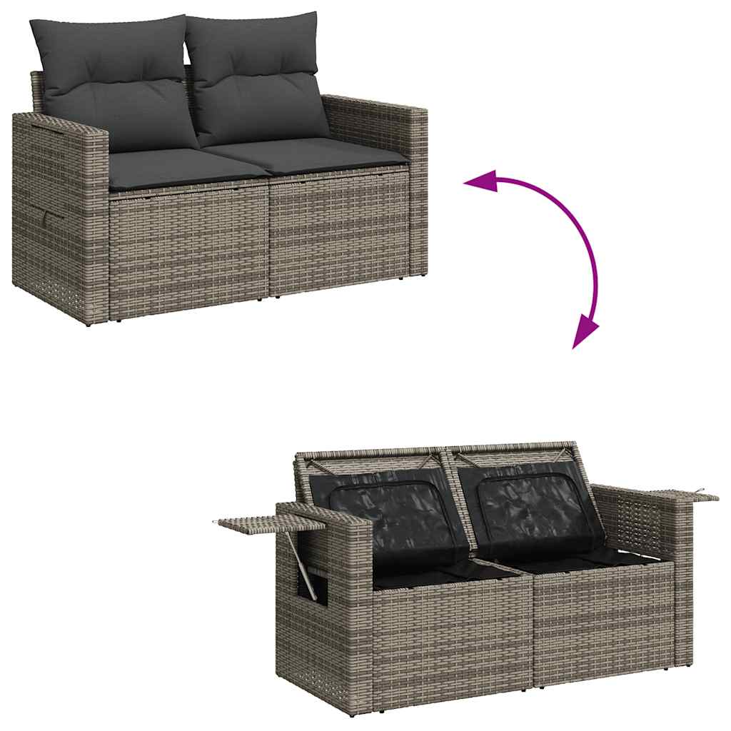 7-dijelni set vrtnih sofa sivi od poliratana