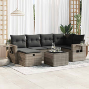 7-dijelni set vrtnih sofa sivi od poliratana