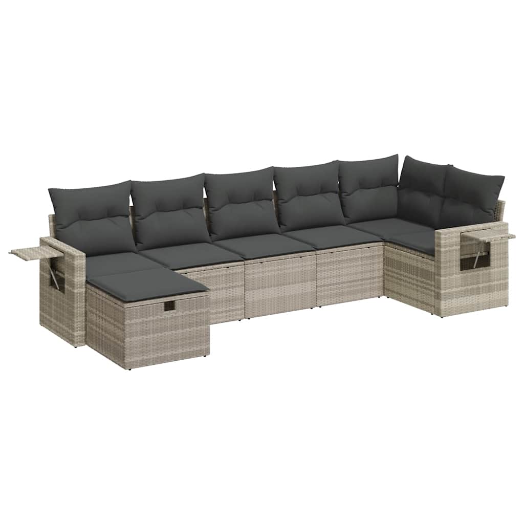 7-dijelni set vrtnih sofa svjetlosivi od poliratana