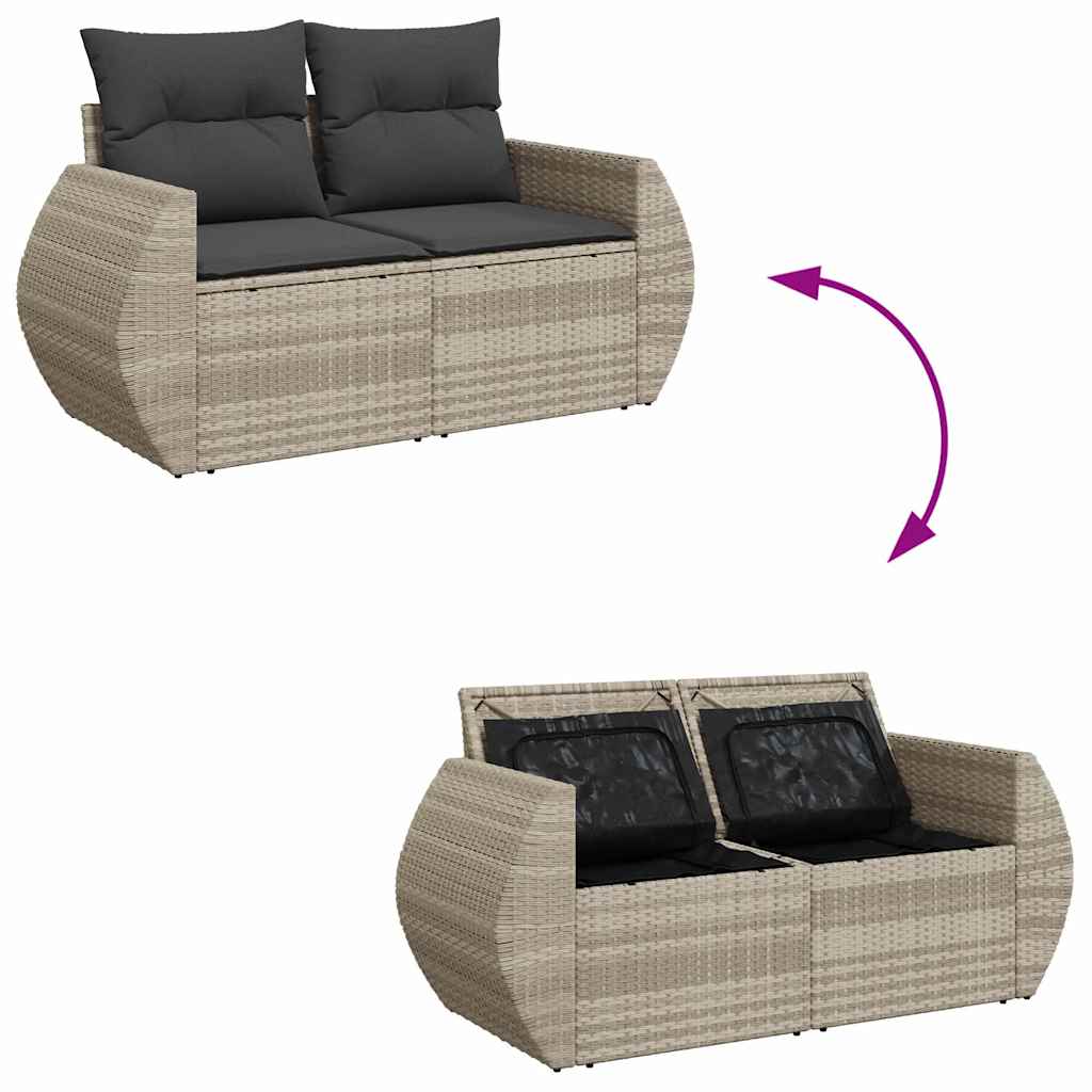4-dijelni set vrtnih sofa s jastucima svijetlosivi poliratan