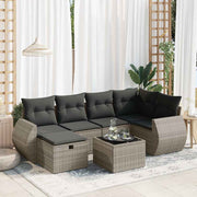 7-dijelni set vrtnih sofa sivi od poliratana