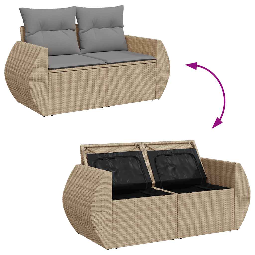 8-dijelni set vrtnih sofa od poliratana s jastucima bež