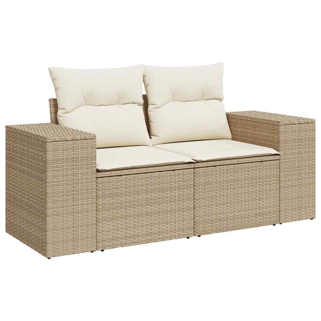 5-dijelni vrtni set sofa s jastucima bež od poliratana