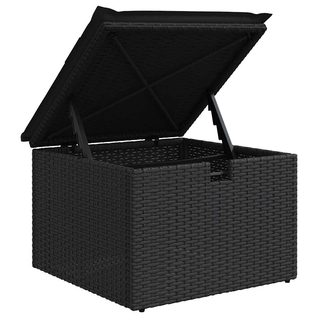 6-dijelni set vrtnih sofa s jastucima crni od poliratana