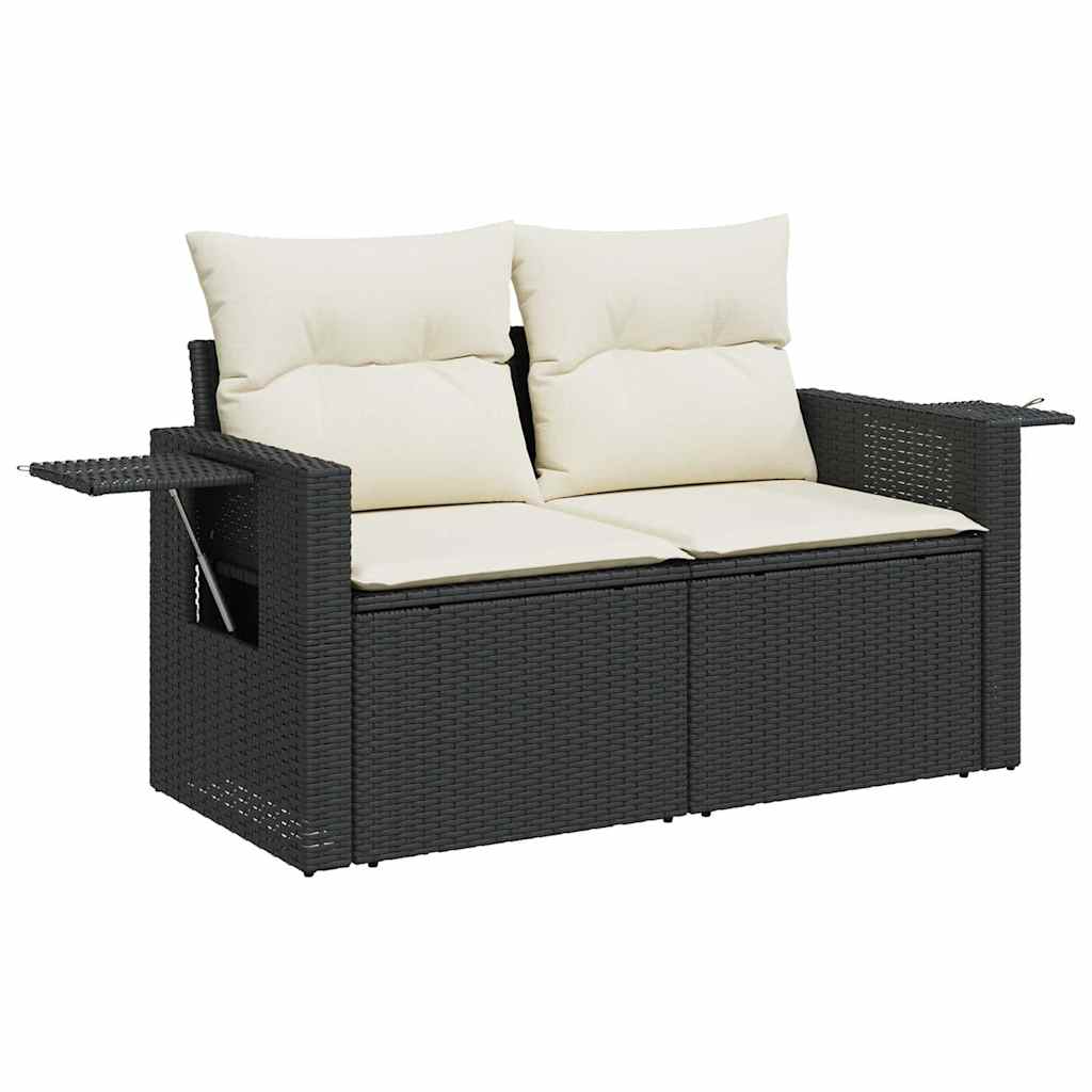 9-dijelni set vrtnih sofa s jastucima crni od poliratana